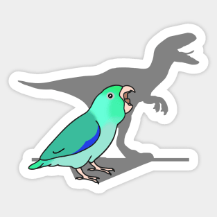 velociraptor shadow -  turquoise parrotlet Sticker